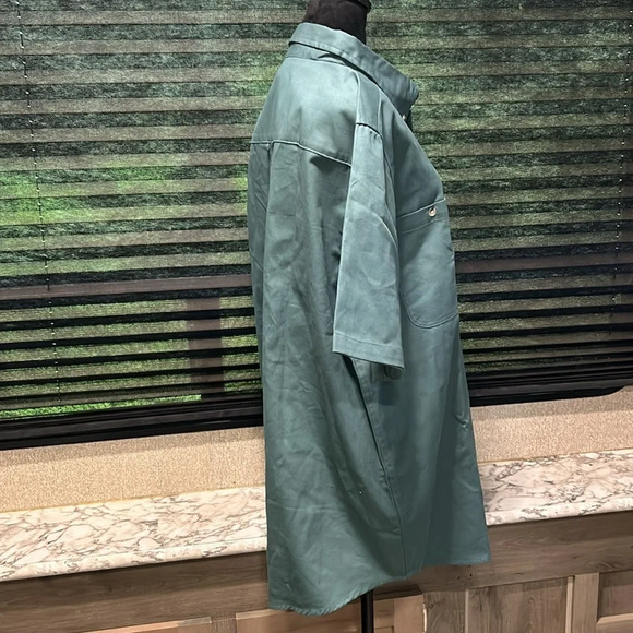 VTG Scandia Woods Men’s Button Front Short Sleeve Chambray Shirt Green SZ XLT TL - Picture 3 of 6